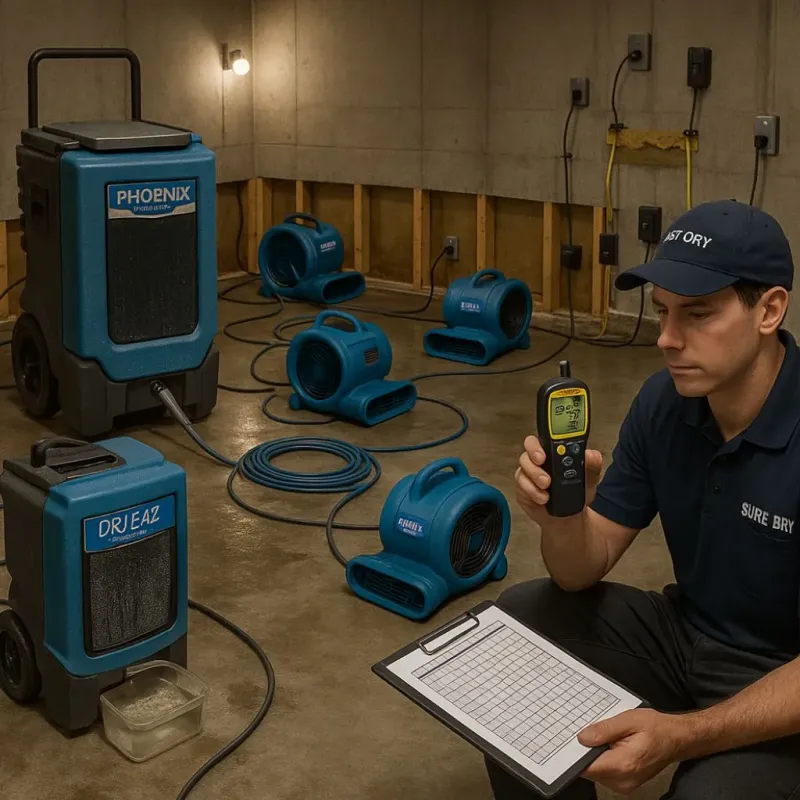 Structural Drying and Dehumidification process in Coolidge, AZ